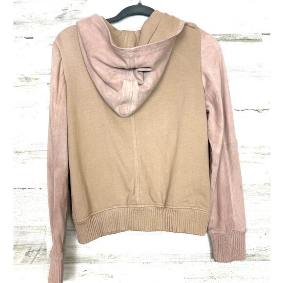AS by DF Women’s XS Rose Pink Suede Zip Front Hoodie Designer Jacket Coat NEW - Picture 3 of 7
